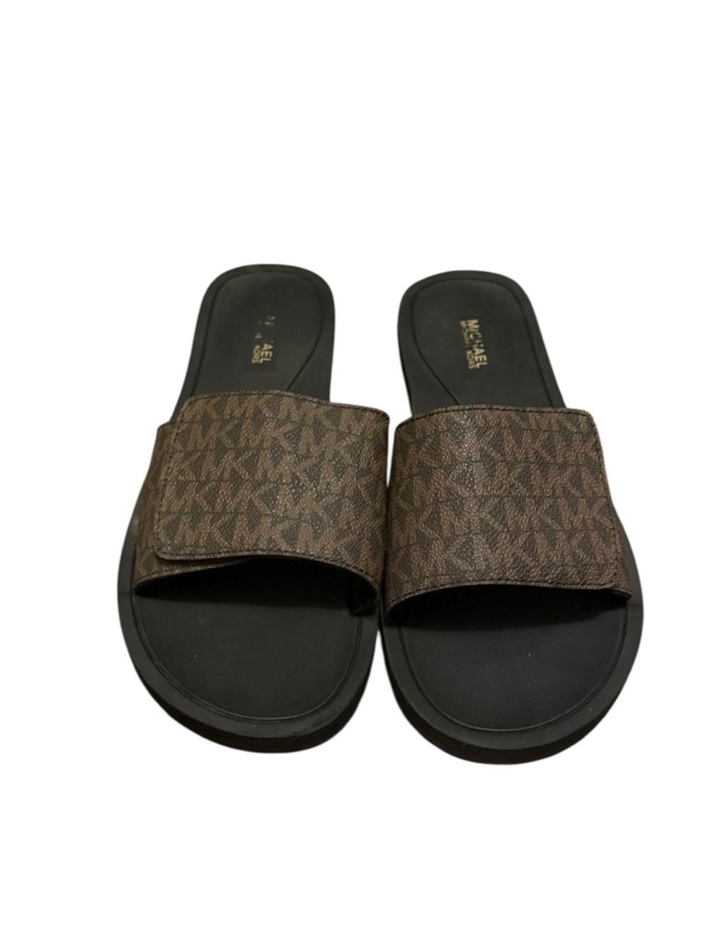 Michael Kors Brown Logo Slide Sandals
